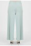 Mint Green Draped Soft Wide Leg Summer Trousers - 2