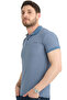 Men's Ashy Blue Polo Collar Cotton Summer Short Sleeve T-shirt - 2