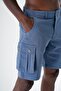 Men's Casual Cut Cotton Cargo Shorts Blue 24s297 - 5