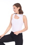 Women's White Double Strap Buckle Ribbed Camisole Body - 4