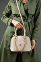 Women's Stone Embossed Printed Hand and Shoulder Bag with Removable Chain Accessories-4076
