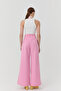 Wide Leg Trousers with Tie Detail Pink - 5