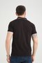 Men's Black Polo Collar Piping Summer Cotton Short Sleeve T-shirt - 2