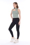 Women's Khaki Double Strap Buckle Ribbed Camisole Body - 8