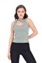 Women's Khaki Double Strap Buckle Ribbed Camisole Body