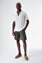 Men's Pattern Short Sleeve Regular Fit Knitwear Shirt White 24s267 - 2