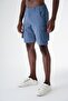 Men's Casual Cut Cotton Cargo Shorts Blue 24s297 - 2