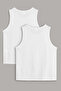 Boy's 100% Cotton Ribbed 2-Piece Tank Top - 2
