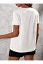 Women's White Heart Printed Oversize Shorts T-shirt Set - 2