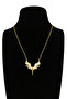 Zircon Embellished Angel Figurine Steel Necklace