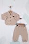 Muslin fabric oval cut baby boy summer set 100% fabric does not cause sweating 3 6 9 12 18 months - 3