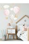 Pink Flying Air Balloons Wall Sticker Set