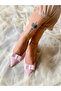 PARİ PINK CINNAMON SUEDE RIBBON HEELED SHOES SANDALS - 5