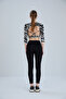 Black Daily Gathering Tights with Stitched Front Pocket Detail - 8