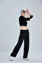 Contrast Belted Linen Blended Trousers - 2