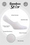 Bamboo Men's Ballerina Black - White Socks Seamless Invisible Anti-Slip Heel Silicone Premium Pack of 4 - 3