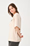 Unisex Beige Crew Neck Printed Oversize T-shirt - 4