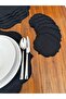 Black Embroidered 12 Piece Set American Serving and Cocktail Presentation Napkin - 2