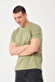 Men's Khaki Crew Neck Slim Fit T-shirt - 2