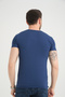Men's Night Blue Crew Neck Cotton Short Sleeve T-shirt - 3