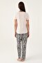 PİERRE CARDIN COMFORTABLE COLLAR SOFT TEXTURED SHORT SLEEVE WOMEN'S PAJAMAS SET - 3