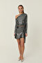 Glitter Shorts Skirt with Tie Detail Silver - 2