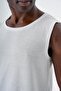 Men's Crew Neck Flexible And Mesh Textured Sleeveless Knitwear Singlet White 24S269 - 6