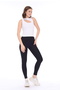 Women's White Double Strap Buckle Ribbed Camisole Body - 8