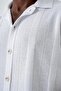 Men's Pattern Short Sleeve Regular Fit Knitwear Shirt White 24s267 - 5