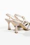 Women's Beige Patent Leather Buckle Detail Classic Heeled Shoes - 2
