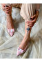 PARİ PINK CINNAMON SUEDE RIBBON HEELED SHOES SANDALS - 3