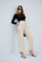 Front Stitched Linen Blended Trousers - 7