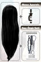 Hairdresser Training Mannequin + Table Apparatus + Hair Braid Set - Black - 3