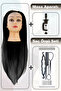 Hairdresser Training Mannequin + Table Apparatus + Hair Braid Set - Black