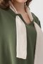 Women's Green Collar, Bird Eye Detailed Side Slit and Flare Aerobin Loose Cut Tunic - 3