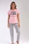 Short Sleeve Pajama Set Pink-441047