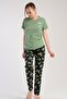 Short Sleeve Pajama Set Green-441002 - 2