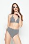High Waist Triangle Bikini Set 3228 Navy Blue/white - 2