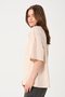 Unisex Beige Crew Neck Printed Oversize T-shirt - 6