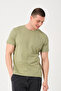Men's Khaki Crew Neck Slim Fit T-shirt - 4