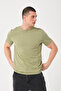 Men's Khaki Crew Neck Slim Fit T-shirt