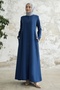 Sequential Stone Embroidered Ferace - Indigo