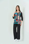 10825 MULTI FRONT PATTERNED TRUVAKAR ARM BLUZ - 2