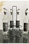 Quadruple Black Metal Stand Oil Sauce Bottle Stand 375 Ml Bottle with Label - Black - 2
