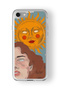 حافظة شفافة مطبوعة بتصميم Sun and Girl متوافقة مع iPhone 6 Plus و6s Plus