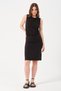 Women's Black Short Gather Detailed Sleeveless Dress - 4