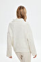 Polo Neck Knitwear Sweater Cream - 5