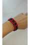 Paracord Knitted Bracelet (Black-Red Color, Clip, Compass, Whistle, Fire Starter, Outdoor) - 2