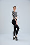 Black Daily Gathering Tights with Stitched Front Pocket Detail