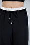 Contrast Belted Linen Blended Trousers - 3